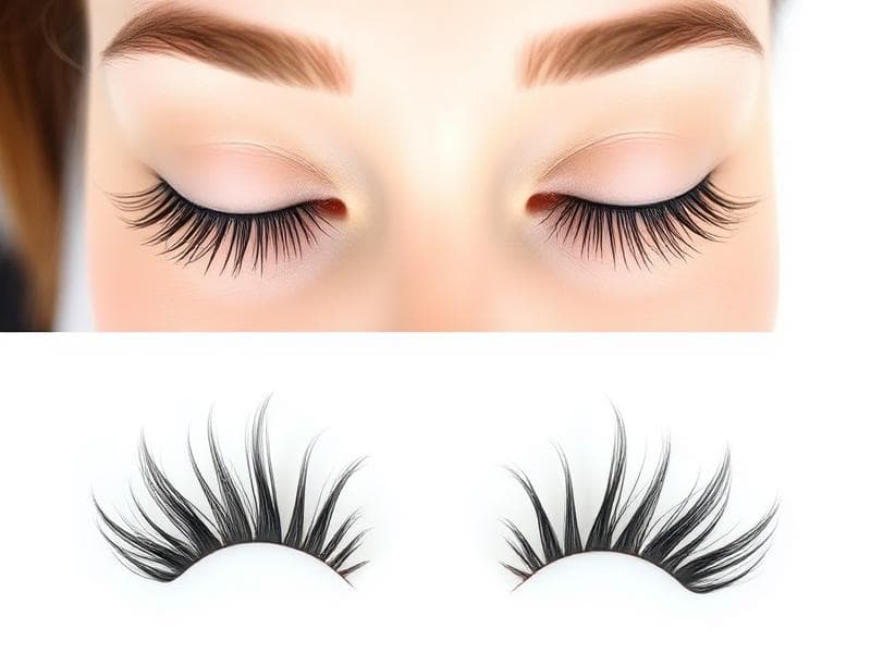 Before and after lash extension transformation